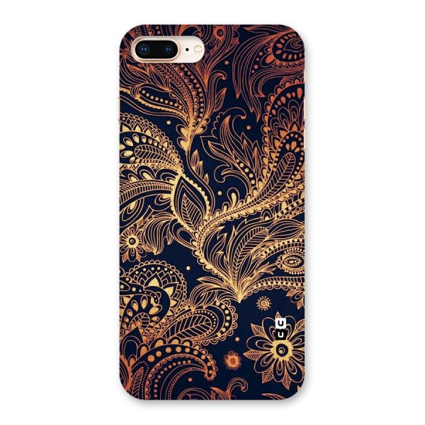 Classy Golden Leafy Design Back Case for iPhone 8 Plus