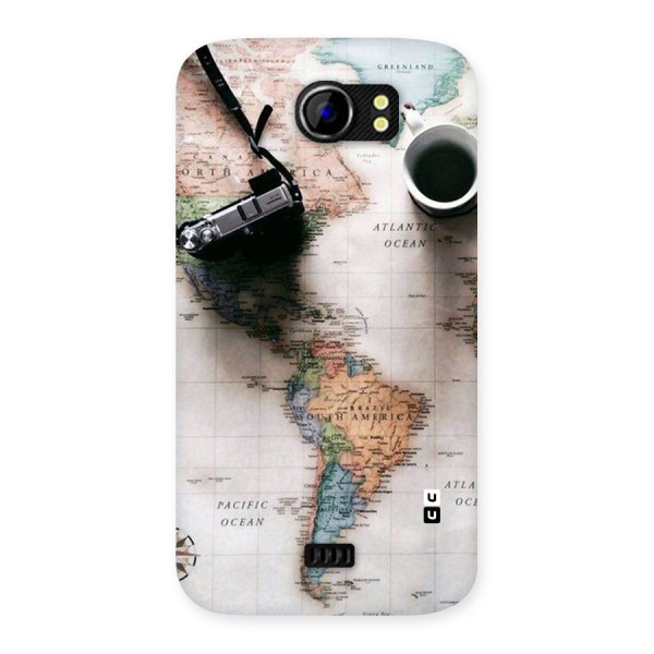 Coffee And Travel Back Case for Micromax Canvas 2 A110