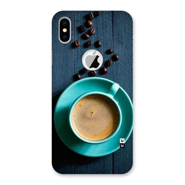 Coffee Beans and Cup Back Case for iPhone X Logo Cut