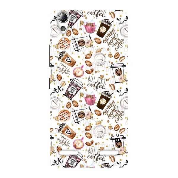 Coffee Pattern Back Case for Lenovo A6000 Plus