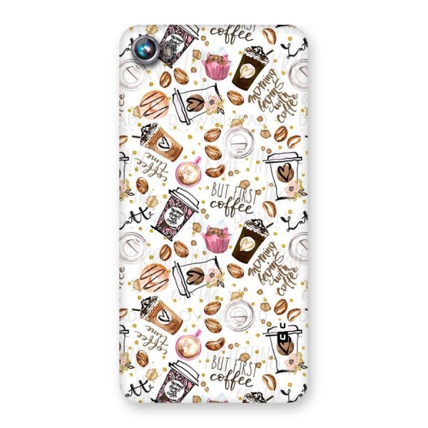 Coffee Pattern Back Case for Micromax Canvas Fire 4 A107