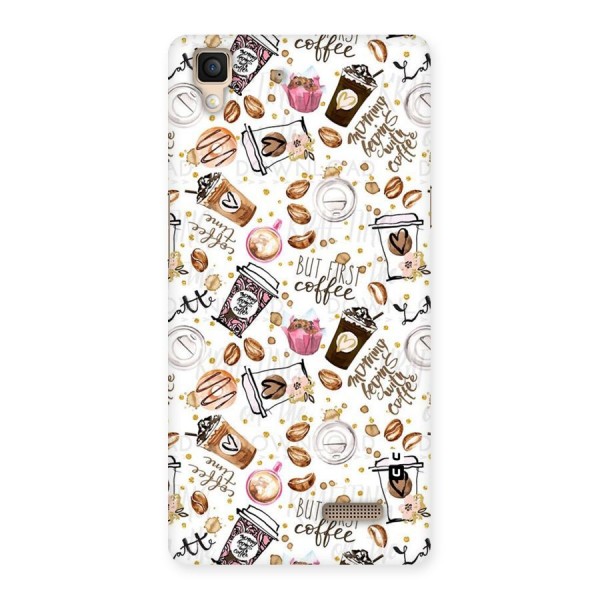 Coffee Pattern Back Case for Oppo R7