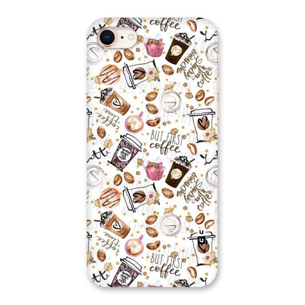 Coffee Pattern Back Case for iPhone 8