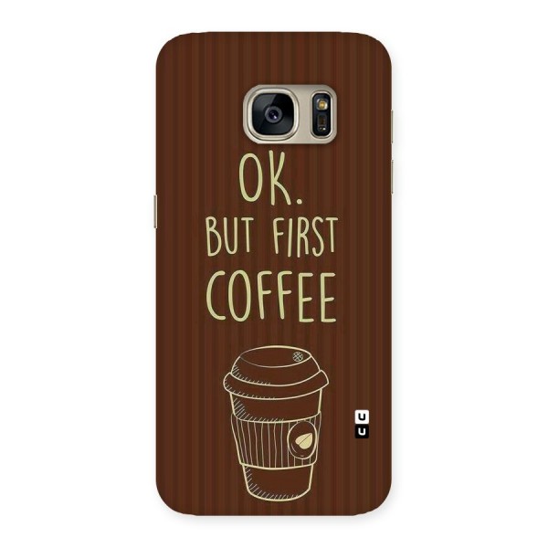 Coffee Stripes Back Case for Galaxy S7