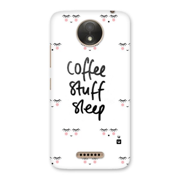 Coffee Stuff Sleep Back Case for Moto C Plus