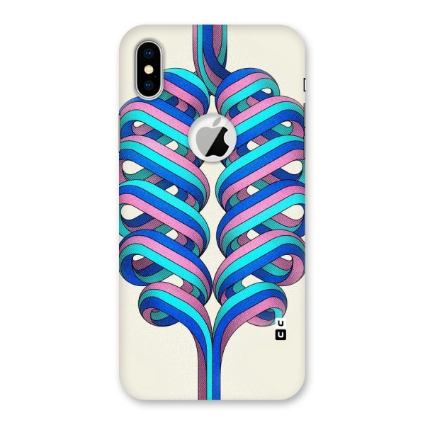 Coil Abstract Pattern Back Case for iPhone X Logo Cut