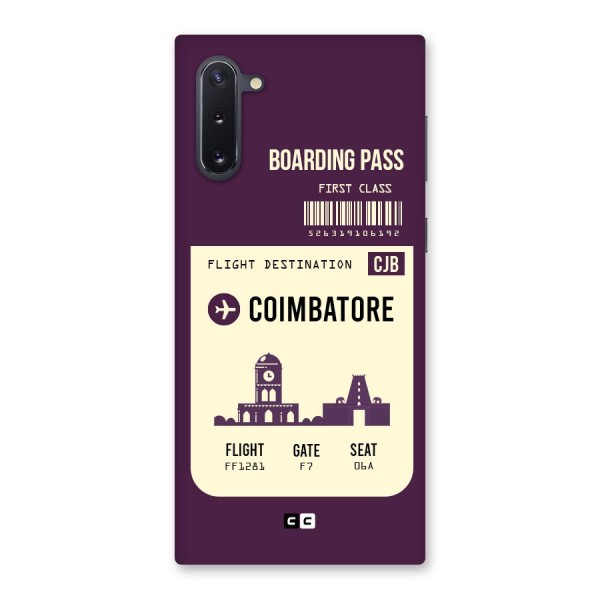 Coimbatore Boarding Pass Back Case for Galaxy Note 10