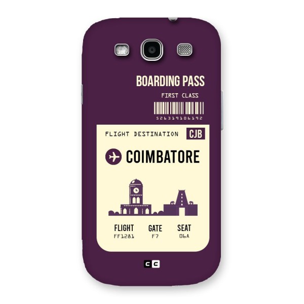 Coimbatore Boarding Pass Back Case for Galaxy S3