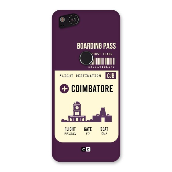 Coimbatore Boarding Pass Back Case for Google Pixel 2