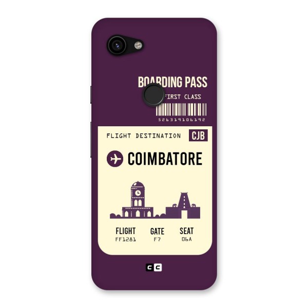 Coimbatore Boarding Pass Back Case for Google Pixel 3a