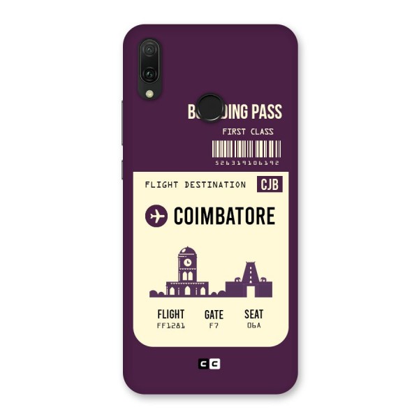 Coimbatore Boarding Pass Back Case for Huawei Y9 (2019)