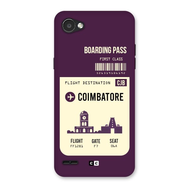 Coimbatore Boarding Pass Back Case for LG Q6