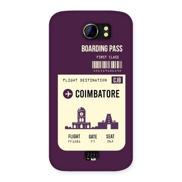Coimbatore Boarding Pass Back Case for Micromax Canvas 2 A110