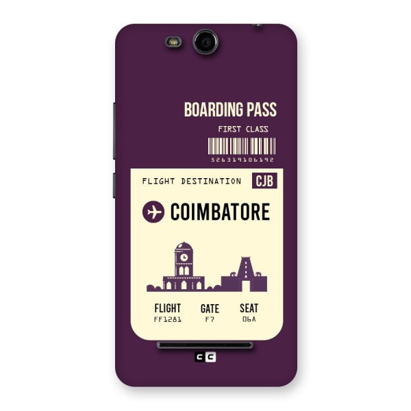 Coimbatore Boarding Pass Back Case for Micromax Canvas Juice 3 Q392