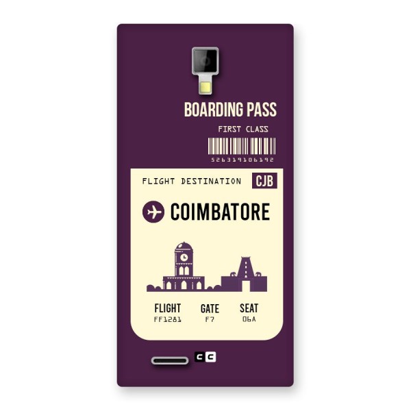 Coimbatore Boarding Pass Back Case for Micromax Canvas Xpress A99