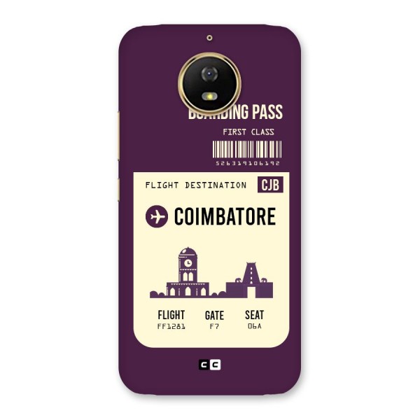 Coimbatore Boarding Pass Back Case for Moto G5s