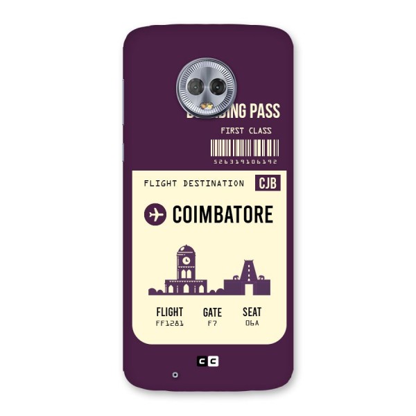 Coimbatore Boarding Pass Back Case for Moto G6