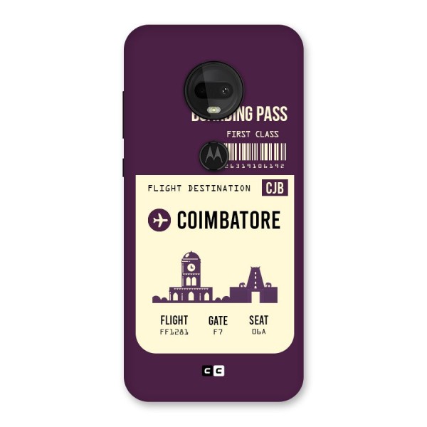 Coimbatore Boarding Pass Back Case for Moto G7