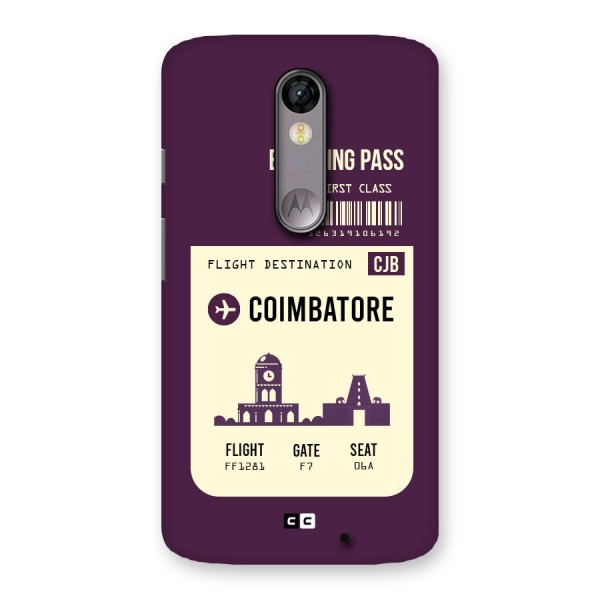 Coimbatore Boarding Pass Back Case for Moto X Force