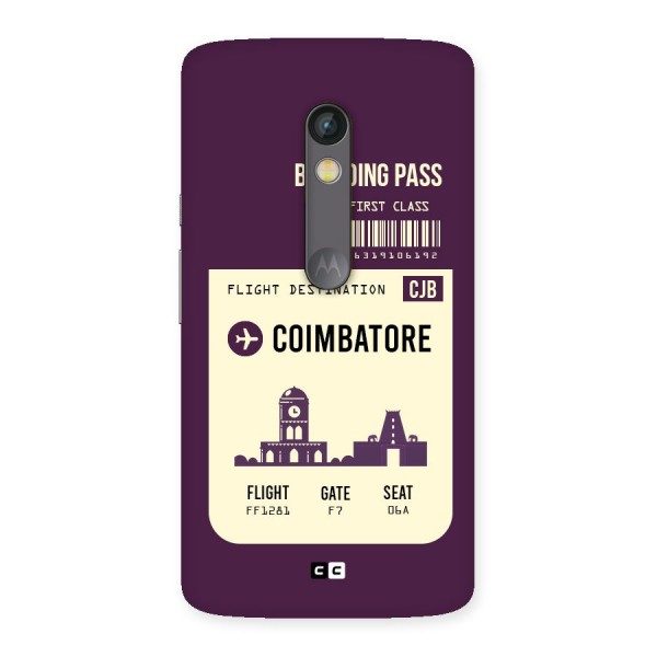 Coimbatore Boarding Pass Back Case for Moto X Play