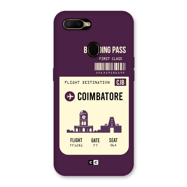 Coimbatore Boarding Pass Back Case for Oppo A5s