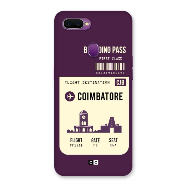 Coimbatore Boarding Pass Back Case for Oppo F9