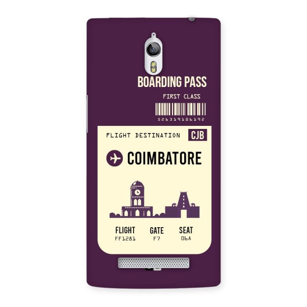 Coimbatore Boarding Pass Back Case for Oppo Find 7