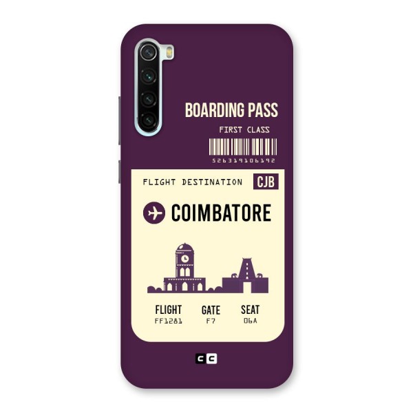 Coimbatore Boarding Pass Back Case for Redmi Note 8