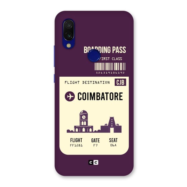 Coimbatore Boarding Pass Back Case for Redmi Y3