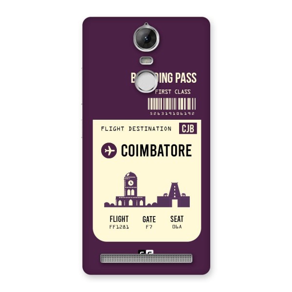 Coimbatore Boarding Pass Back Case for Vibe K5 Note