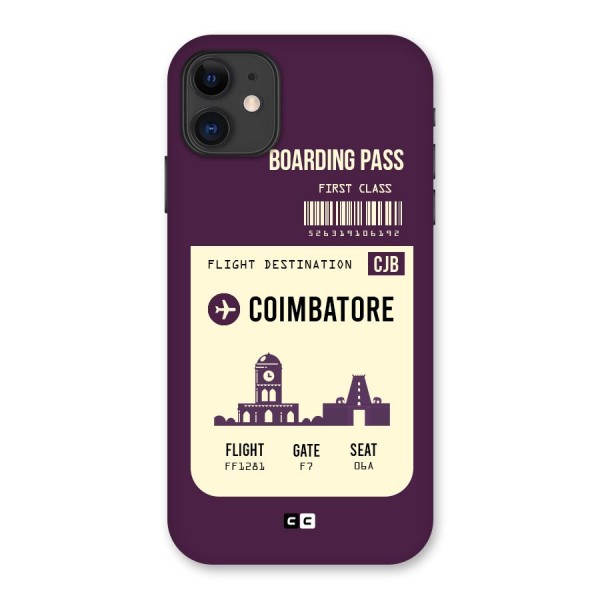 Coimbatore Boarding Pass Back Case for iPhone 11