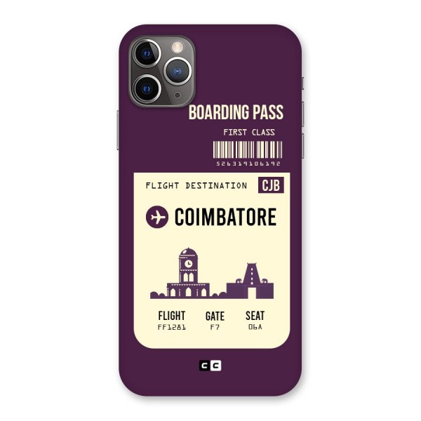 Coimbatore Boarding Pass Back Case for iPhone 11 Pro Max