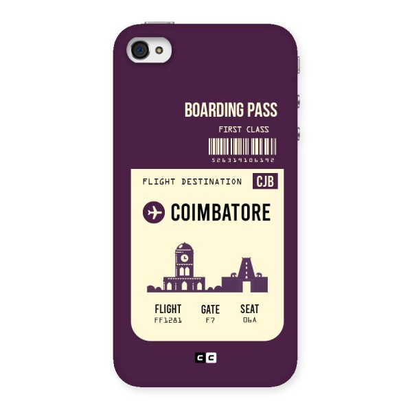Coimbatore Boarding Pass Back Case for iPhone 4 4s