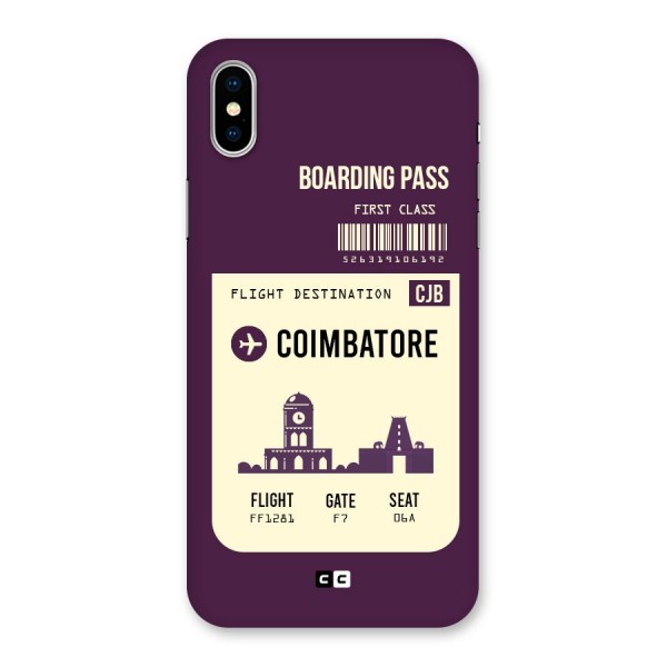 Coimbatore Boarding Pass Back Case for iPhone X