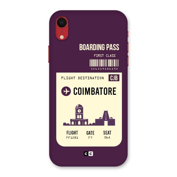 Coimbatore Boarding Pass Back Case for iPhone XR