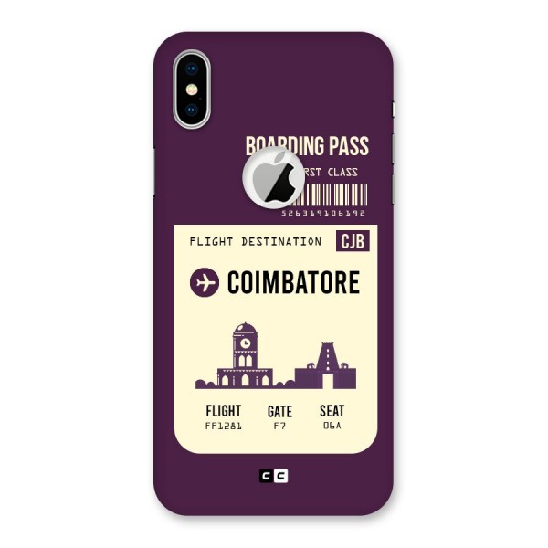 Coimbatore Boarding Pass Back Case for iPhone XS Logo Cut