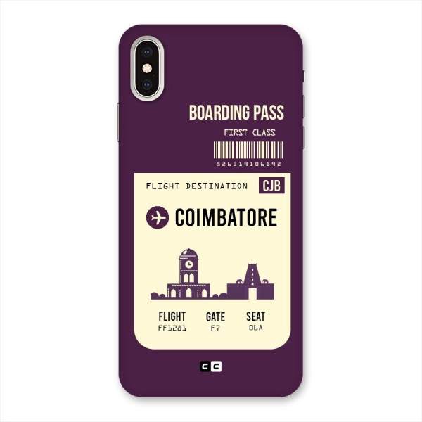 Coimbatore Boarding Pass Back Case for iPhone XS Max