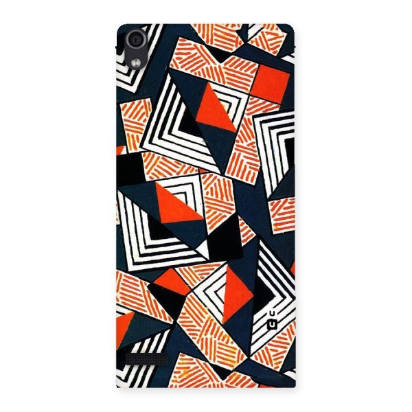 Colored Cuts Pattern Back Case for Ascend P6
