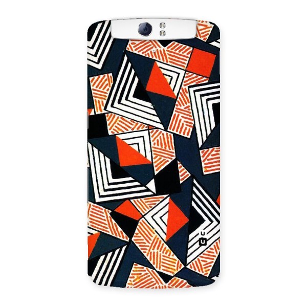 Colored Cuts Pattern Back Case for Oppo N1
