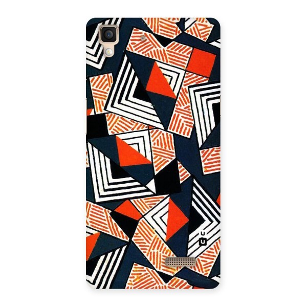 Colored Cuts Pattern Back Case for Oppo R7