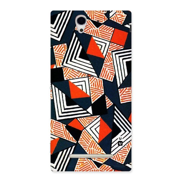 Colored Cuts Pattern Back Case for Sony Xperia C3