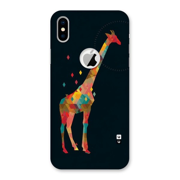 Colored Giraffe Back Case for iPhone XS Logo Cut