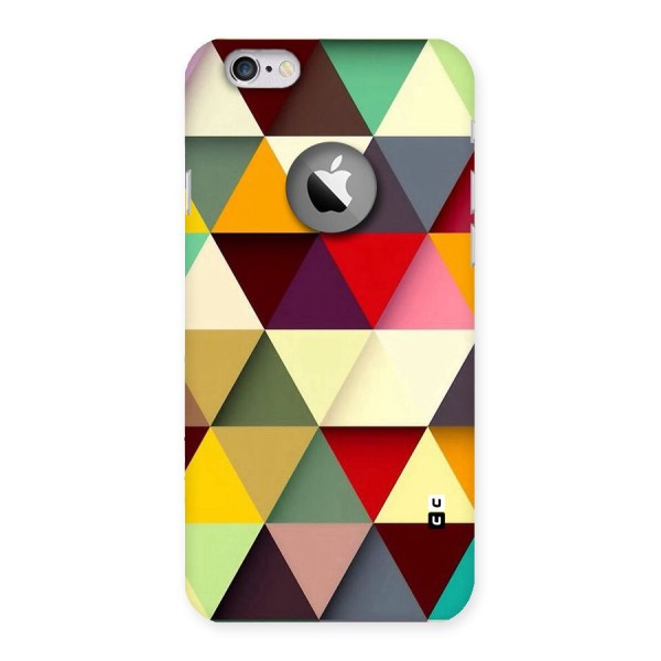 Colored Triangles Back Case for iPhone 6 Logo Cut
