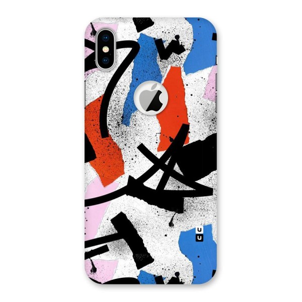 Coloured Abstract Art Back Case for iPhone X Logo Cut