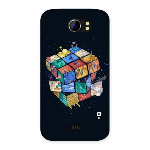 Coloured Rubic Back Case for Micromax Canvas 2 A110