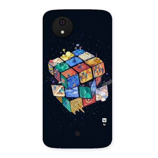 Coloured Rubic Back Case for Micromax Canvas A1