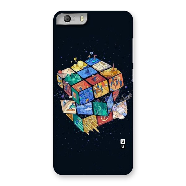 Coloured Rubic Back Case for Micromax Canvas Knight 2