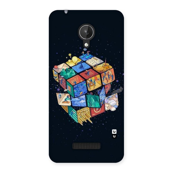 Coloured Rubic Back Case for Micromax Canvas Spark Q380