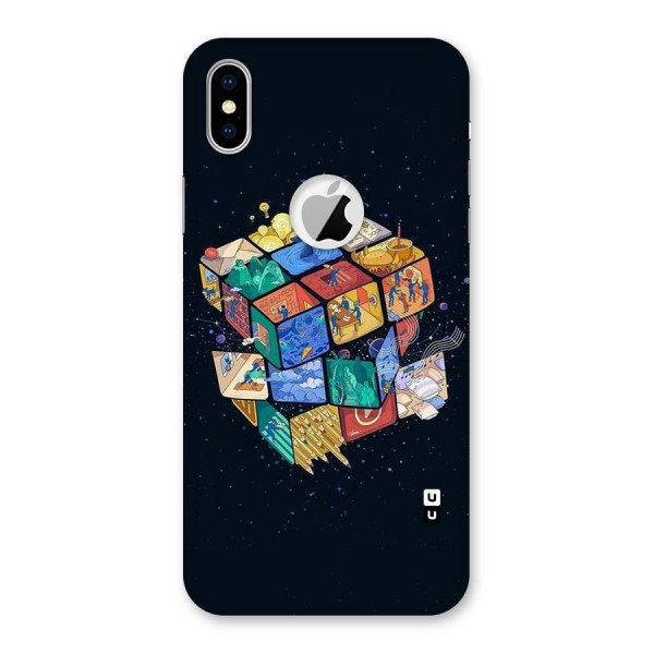Coloured Rubic Back Case for iPhone XS Logo Cut