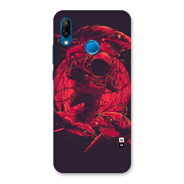Coloured Spaceman Back Case for Huawei P20 Lite